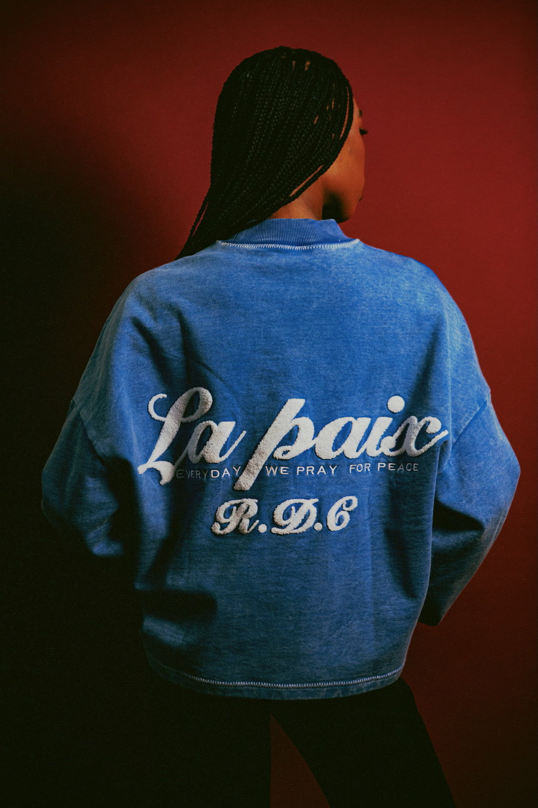 La paix cropped sweat